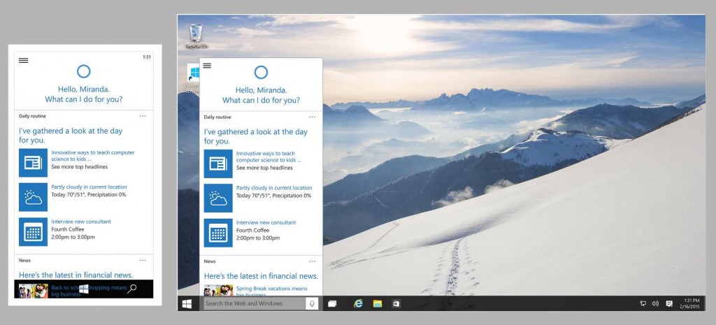 Cortana Asistent Personal Windows 10