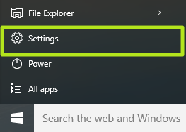 windows 10 select settings
